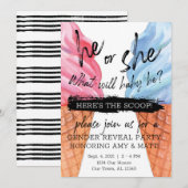 Ice Cream Gender onthullen Kaart (Voorkant / Achterkant)