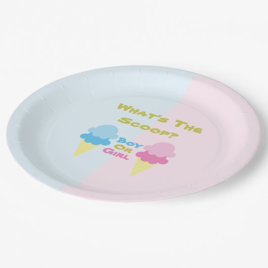 Ice Cream Gender onthullen Papieren Bordje (Gekanteld)