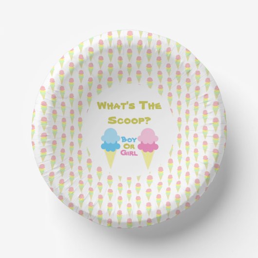 Ice Cream Gender onthullen Papieren Kommen (Voorkant)