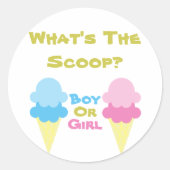 Ice Cream Gender onthullen Ronde Sticker (Voorkant)