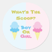 Ice Cream Gender onthullen Ronde Sticker (Voorkant)