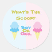 Ice Cream Gender onthullen Ronde Sticker (Voorkant)