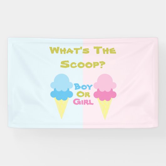 Ice Cream Gender onthullen Spandoek (Horizontaal)