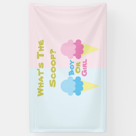 Ice Cream Gender onthullen Spandoek (Verticaal)