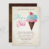 Ice Cream Gender onthullen Uitnodiging - Klein (Voorkant / Achterkant)
