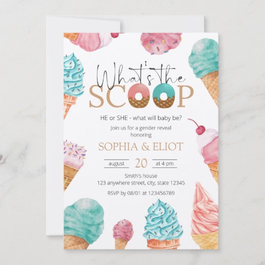 Ice Cream Gender onthullen wat de Scoop Party is Kaart (Voorkant)