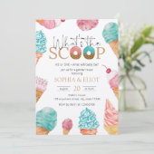 Ice Cream Gender onthullen wat de Scoop Party is Kaart (Staand voorkant)