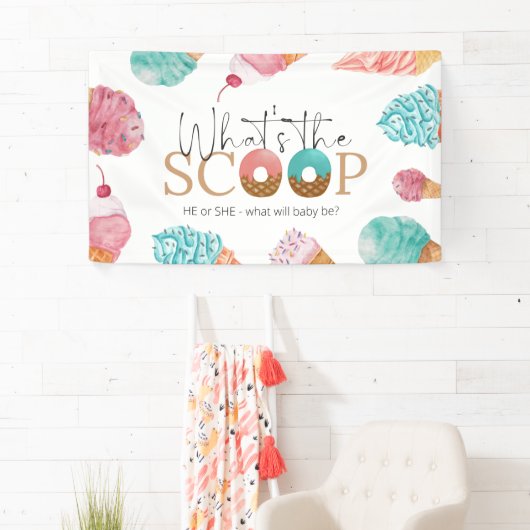 Ice Cream Gender onthullen wat de Scoop Party is Spandoek (Insitu)