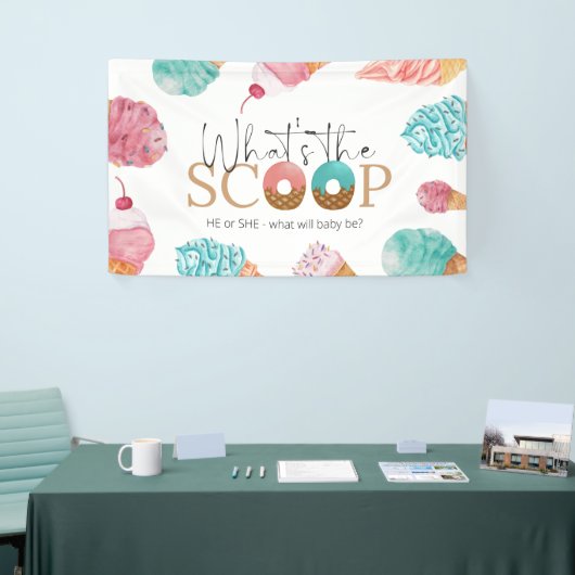 Ice Cream Gender onthullen wat de Scoop Party is Spandoek (Beurs)