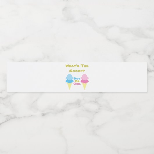 Ice Cream Gender onthullen Waterfles Etiket (Enkel label)