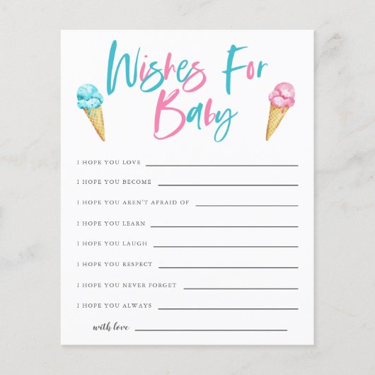 Ice Cream Gender onthullen wensen voor Baby (Voorkant)