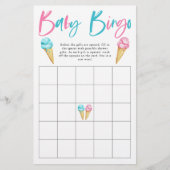 Ice Cream Gender onthulling Party Baby Bingo Game (Voorkant)