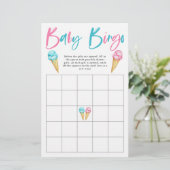 Ice Cream Gender onthulling Party Baby Bingo Game (Staand voorkant)