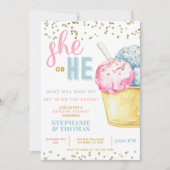 Ice Cream Gender onthulling Uitnodiging (Voorkant)