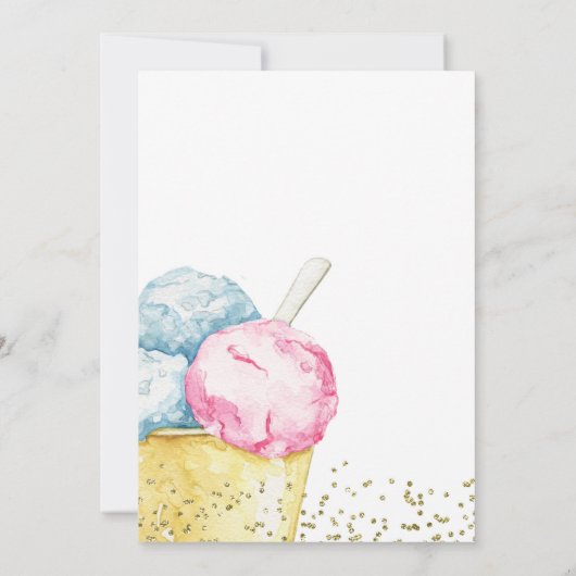 Ice Cream Gender onthulling Uitnodiging (Achterkant)