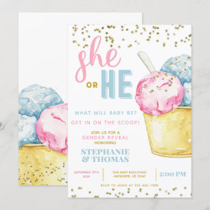 Ice Cream Gender onthulling Uitnodiging