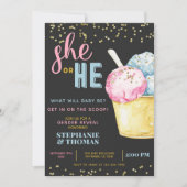 Ice Cream Gender onthulling Uitnodiging (Voorkant)