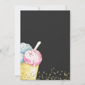 Ice Cream Gender onthulling Uitnodiging (Achterkant)