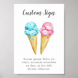 Ice Cream Gender openbaart aantekeningspagina Poster