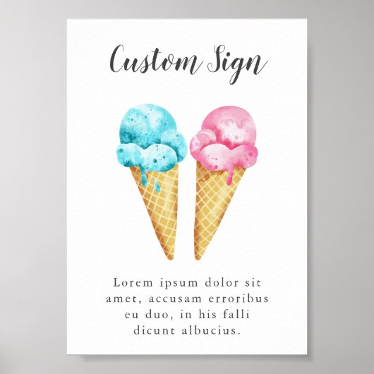 Ice Cream Gender openbaart aantekeningspagina Poster (Voorkant)