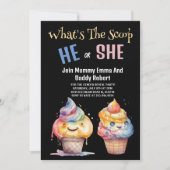 Ice Cream Gender Reclame Party Invision Kaart (Voorkant)