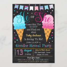 Ice Cream Gender Reclame Party Invision Kaart