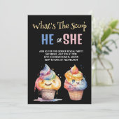 Ice Cream Gender Reclame Party Invision Kaart (Staand voorkant)