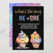 Ice Cream Gender Reclame Party Invision Kaart (Voorkant / Achterkant)