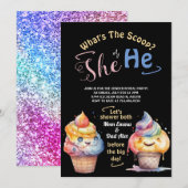 Ice Cream Gender Reclame Party Invision Kaart (Voorkant / Achterkant)