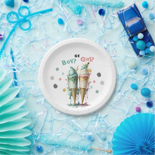 Ice Cream Gender Reclame Party Invision Papieren Bordje (Feest)
