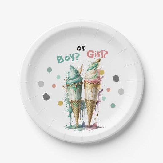 Ice Cream Gender Reclame Party Invision Papieren Bordje (Voorkant)