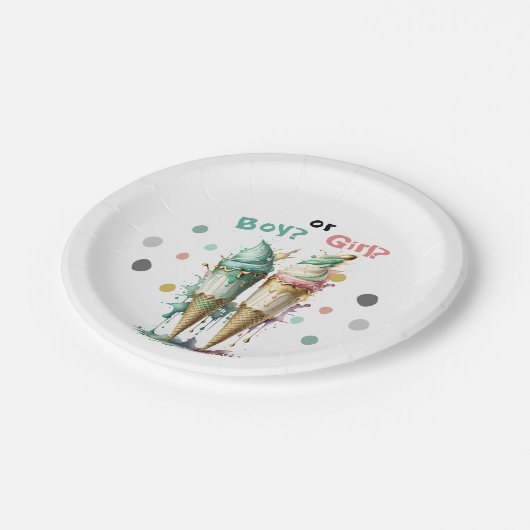 Ice Cream Gender Reclame Party Invision Papieren Bordje (Gekanteld)