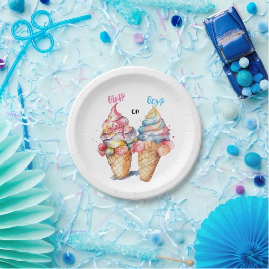 Ice Cream Gender Reclame Party Invision Papieren Bordje (Feest)
