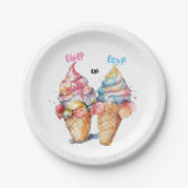 Ice Cream Gender Reclame Party Invision Papieren Bordje (Voorkant)