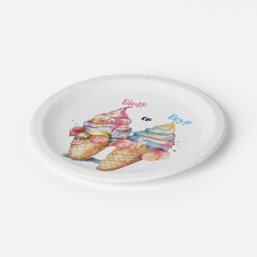 Ice Cream Gender Reclame Party Invision Papieren Bordje (Gekanteld)