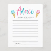 Ice Cream Gender Release Party Advice Card (Voorkant)