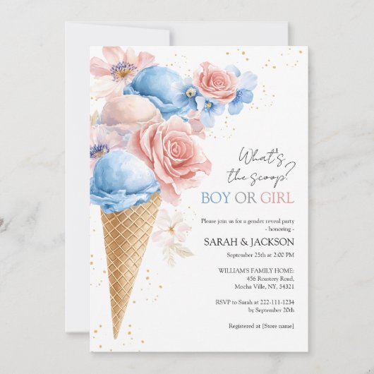 Ice Cream Gender Release Party Kaart (Voorkant)
