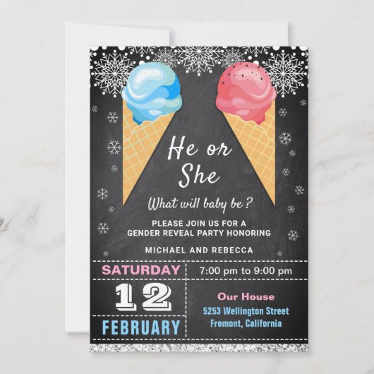 Ice Cream Gender Release Party Kaart (Voorkant)