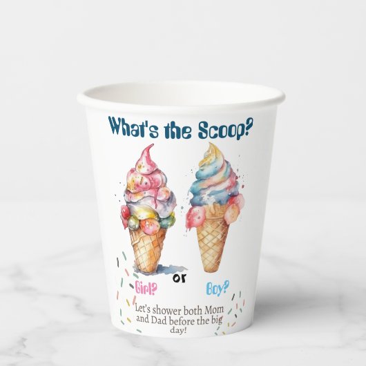 Ice Cream Gender Release Party Papieren Bekers (Voorkant)