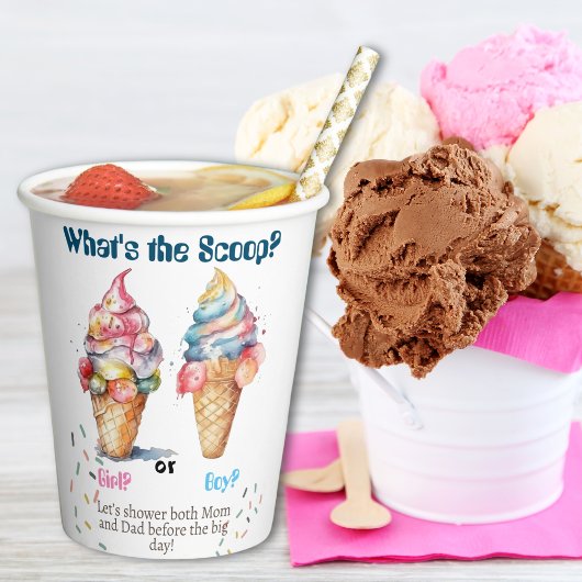 Ice Cream Gender Release Party Papieren Bekers