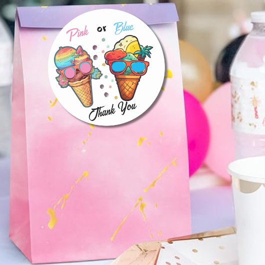 Ice Cream Gender Release Party Ronde Sticker