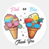 Ice Cream Gender Release Party Ronde Sticker (Voorkant)