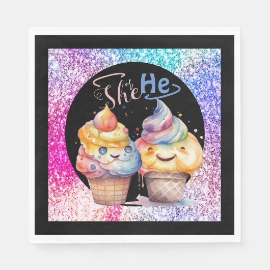 Ice Cream Gender Release Party Servet (Voorkant)