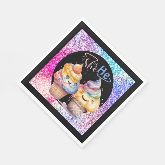 Ice Cream Gender Release Party Servet (Hoek)