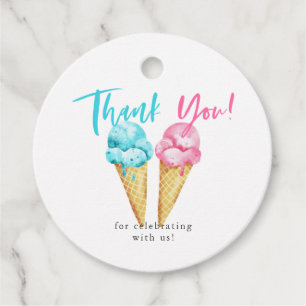 Ice Cream Gender Reopenbaart feest Dank u Bedankjes Labels