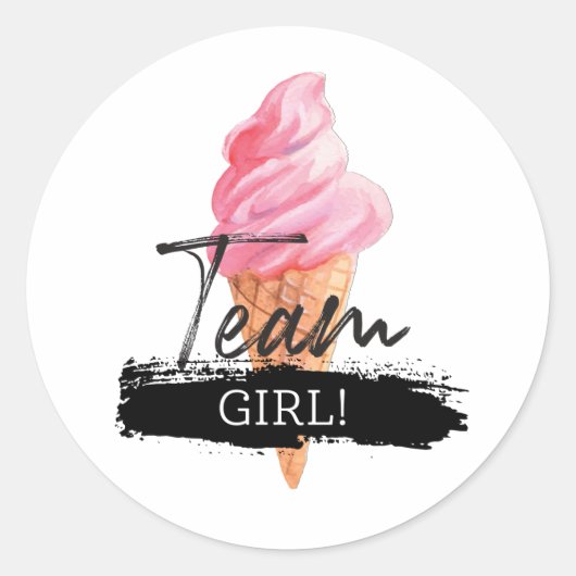 Ice Cream Gender Reopenbaart het team Girl Sticker (Voorkant)
