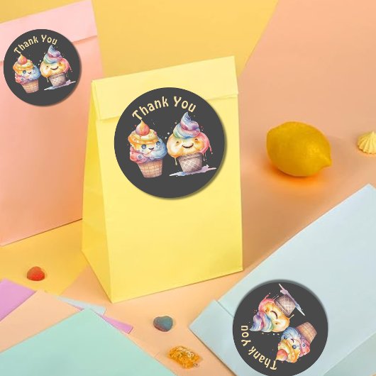 Ice Cream Gender Reveal Dank u Ronde Sticker