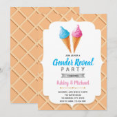 Ice cream gender reveal party invitation kaart (Voorkant / Achterkant)