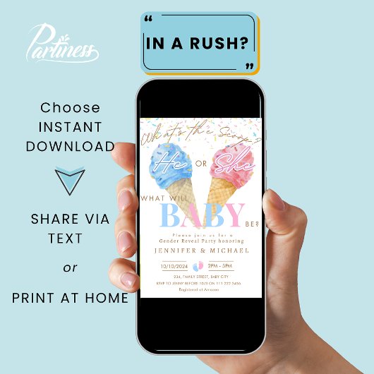 Ice Cream Gender Reveal Party Wat is de Scoop Kaart