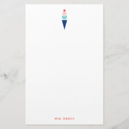 Ice Cream Gepersonaliseerde naam Modern Briefpapier